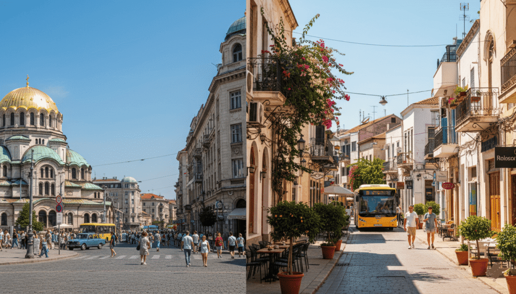 Sofia et Nicosie, contrastant une ville d’Europe de l’Est et une ville méditerranéenne ensoleillée