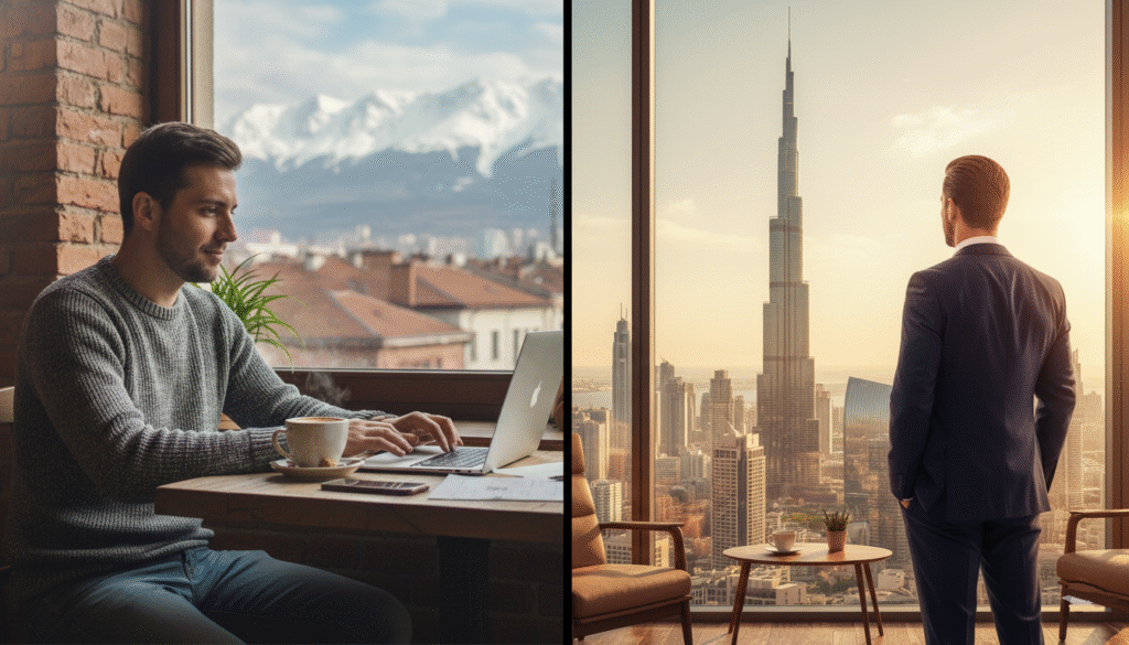 split screen professionnel à Dubai et professionnel en Bulgarie