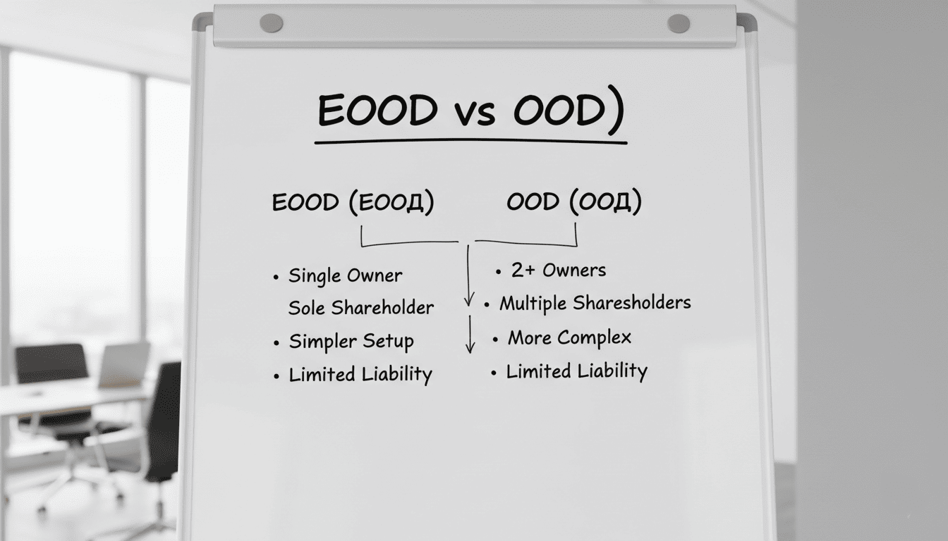tableau blanc avec écrit “EOOD vs OOD” et un schéma comparatif