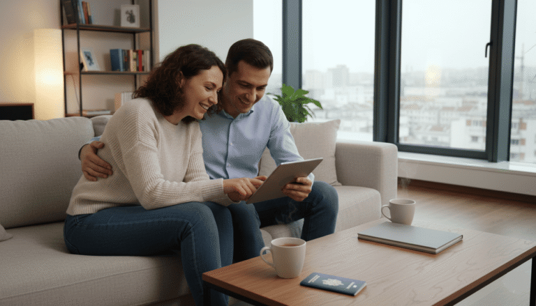 un couple franco-bulgare dans un appartement moderne