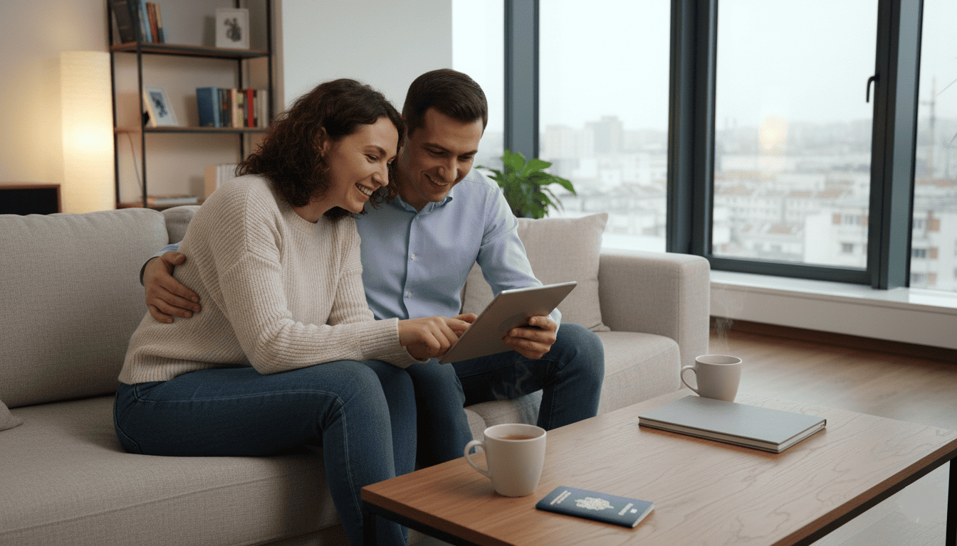un couple franco-bulgare dans un appartement moderne